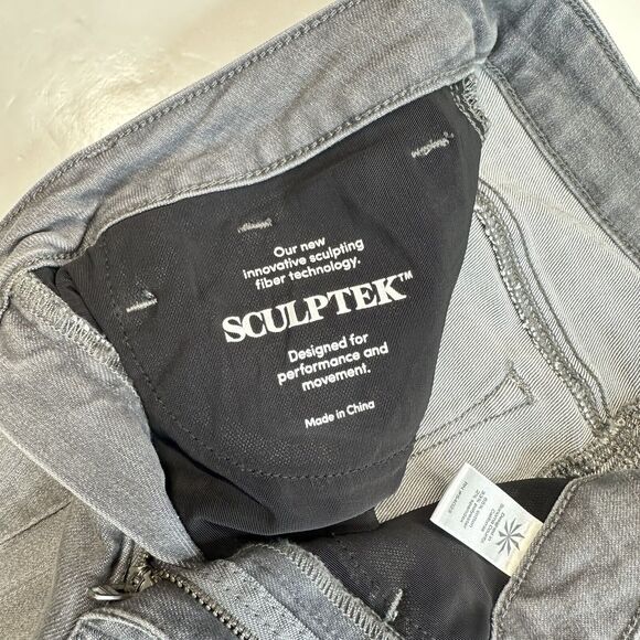 Athleta Skinny Ankle Jeans Womens 6 Gray Sculptek Stretch Denim Raw Hem Fray - Picture 5 of 10